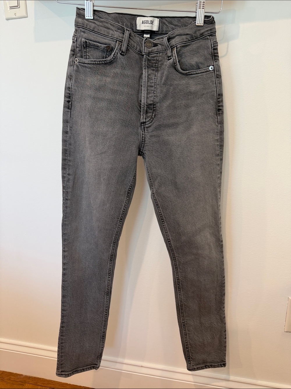 Agolde Men's Washed Gray Skinny Jeans
